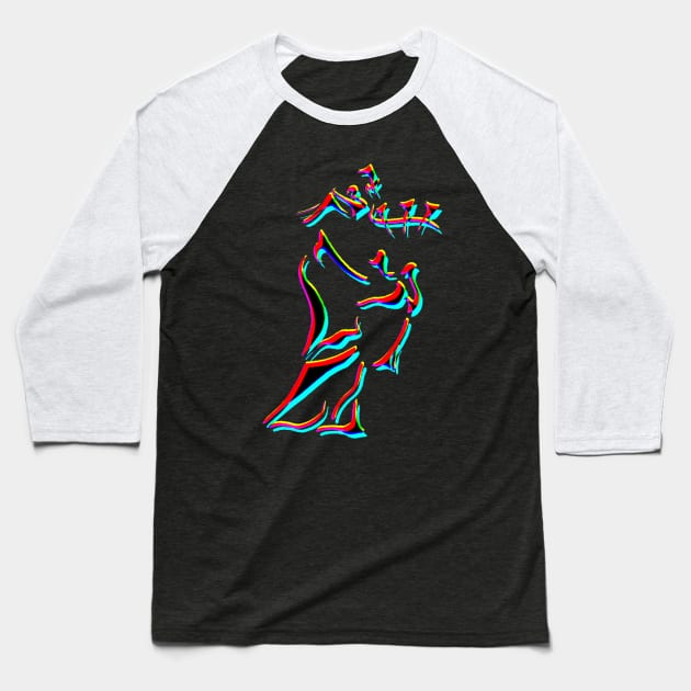 Psychedelic Bagpiper Baseball T-Shirt by Lonely_Busker89